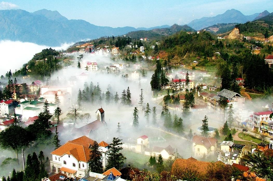 Sapa is covering by the fog